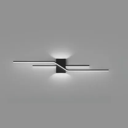 Modern Black Linear Acrylic 5-Light Wall Sconce Remote Control Image - 7