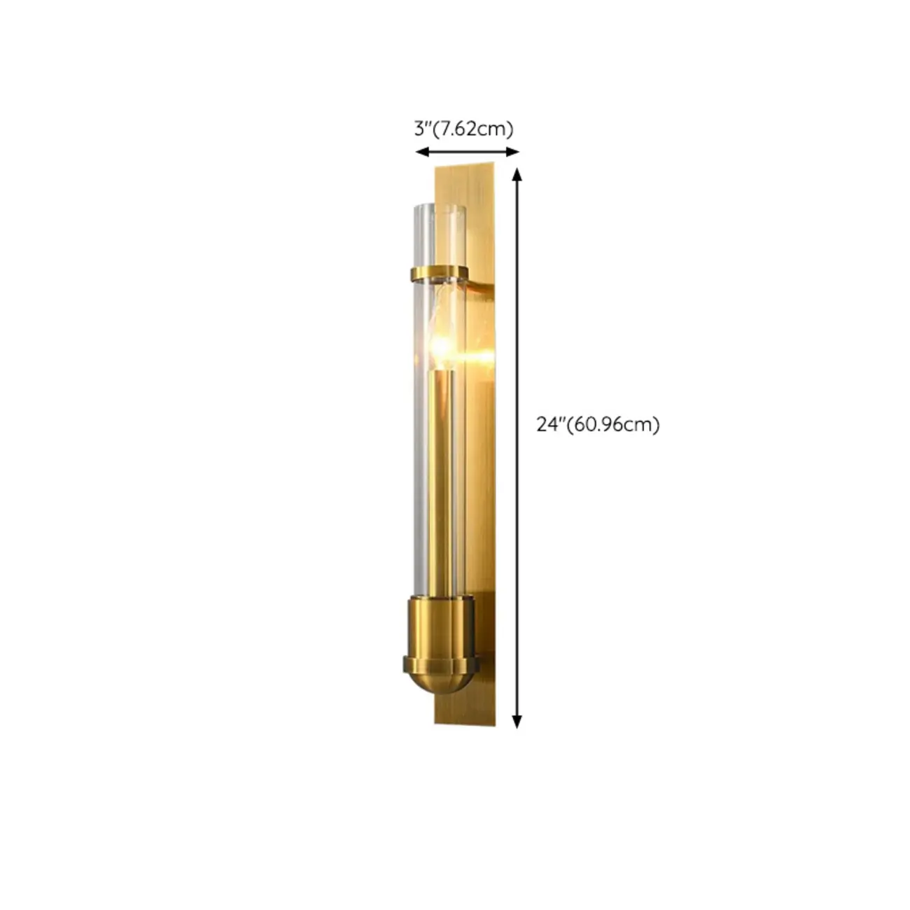 Medium Cylinder Gold LED Wall Sconce for Indoor Lighting  #size | homeyfad