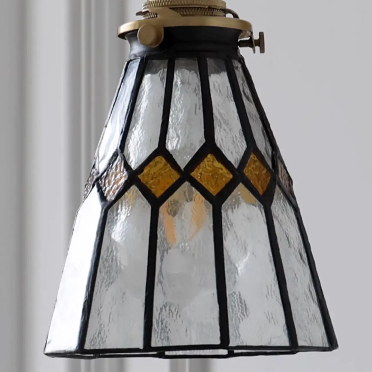 Vintage Glass Wall Sconce with Brass Accent in Hardwired Image - 12 | homeyfad