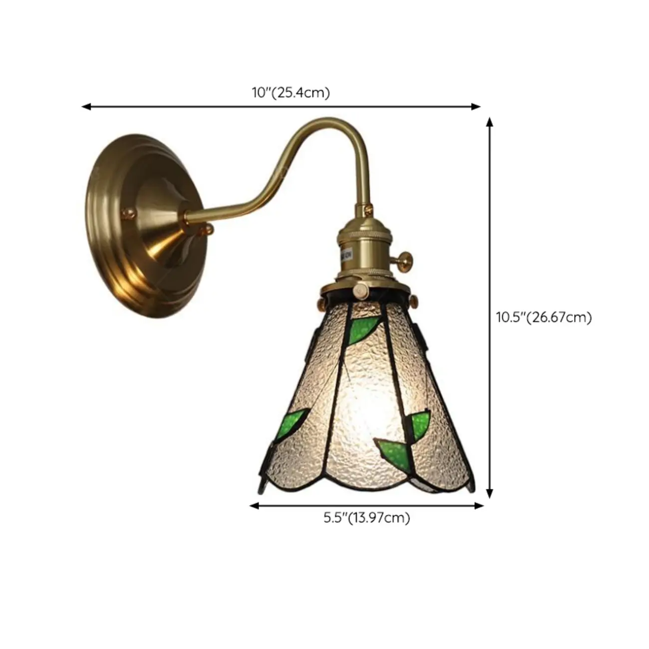 Vintage Glass Wall Sconce with Brass Accent in Hardwired #size | homeyfad