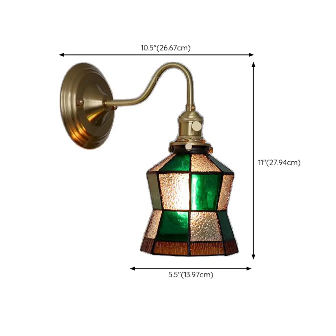 Vintage Glass Wall Sconce with Brass Accent in Hardwired Image - 14 | homeyfad