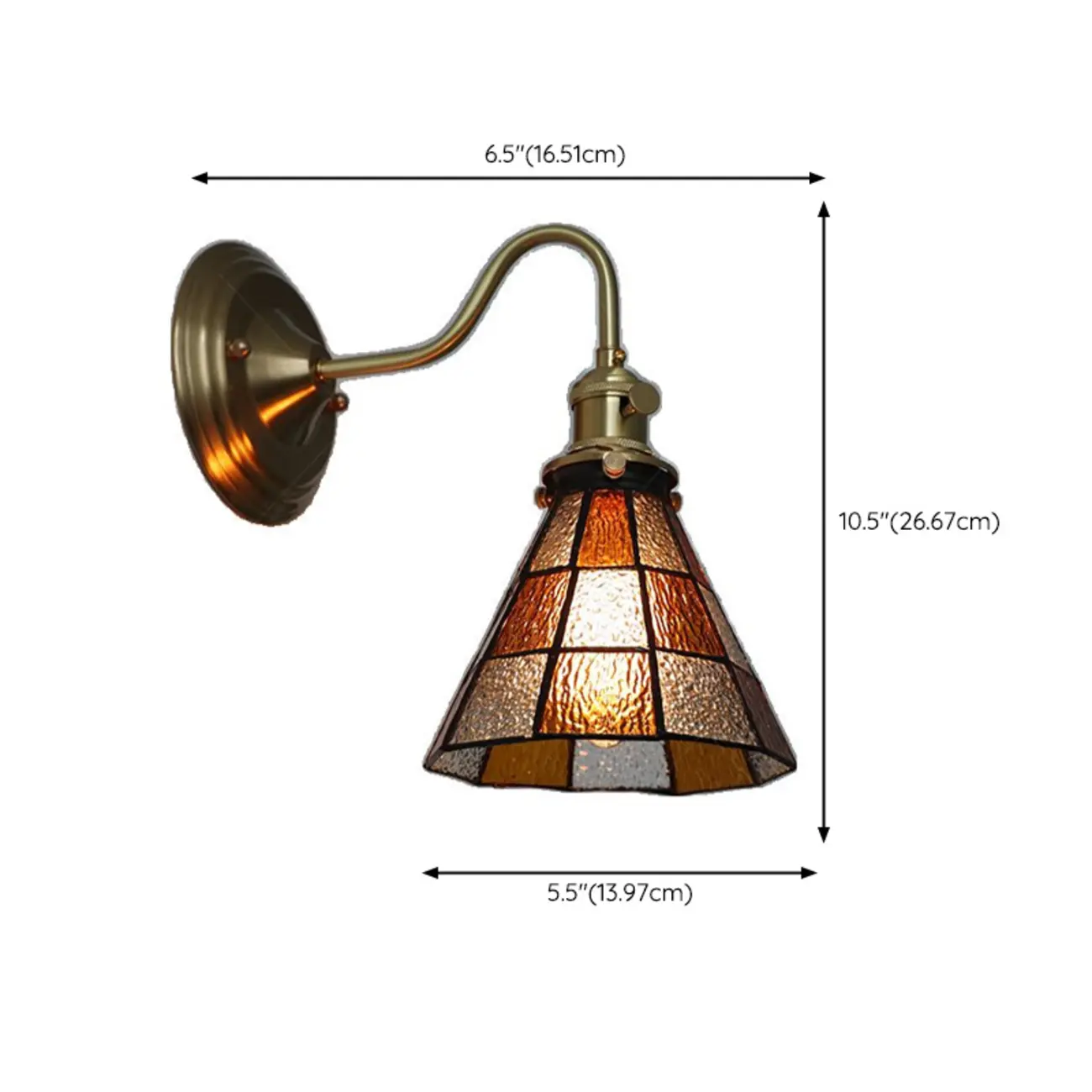 Vintage Glass Wall Sconce with Brass Accent in Hardwired Image - 15 | homeyfad