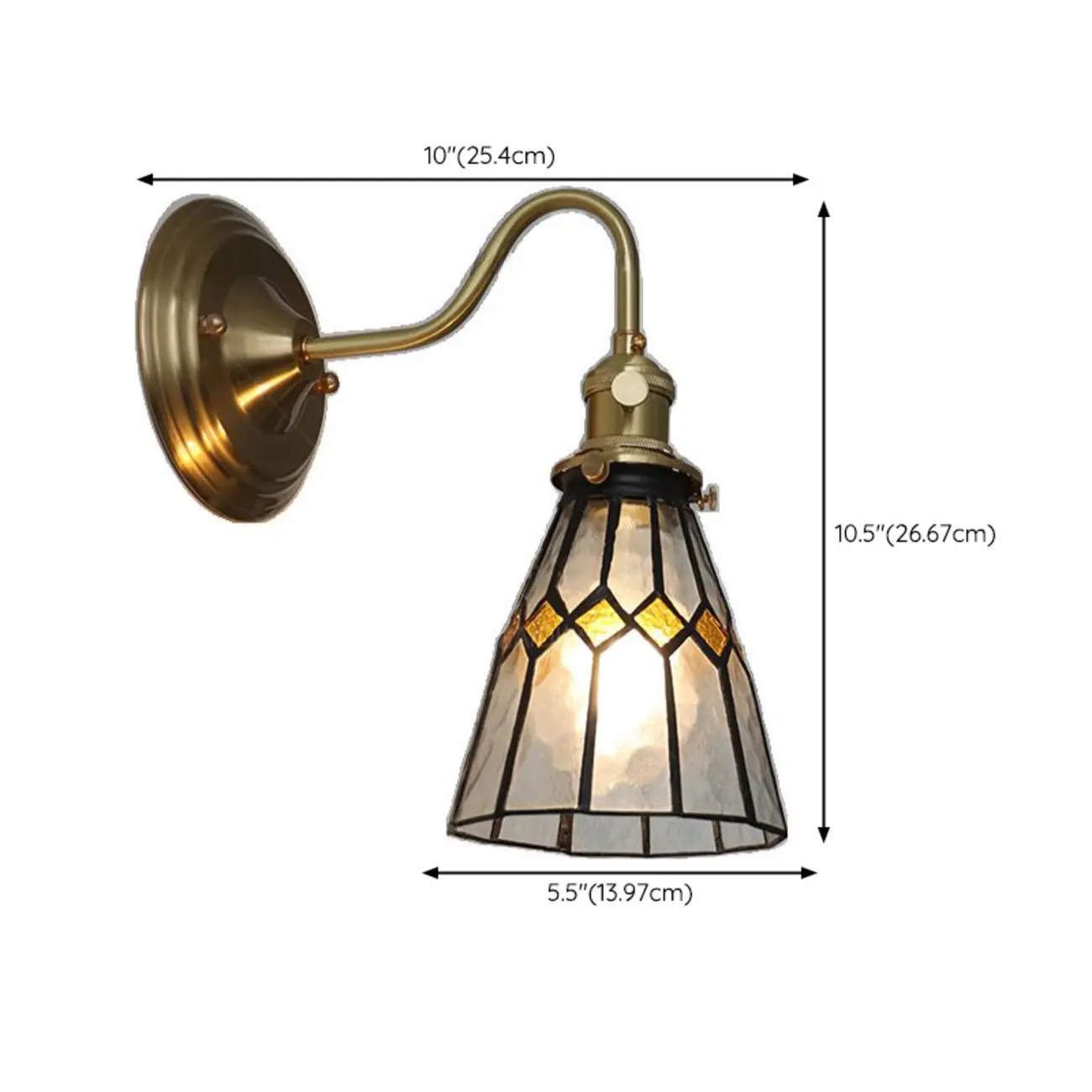 Vintage Glass Wall Sconce with Brass Accent in Hardwired Image - 16 | homeyfad