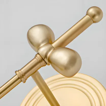 Modern Gold Wall Sconce with Vitreous Shade Image - 8