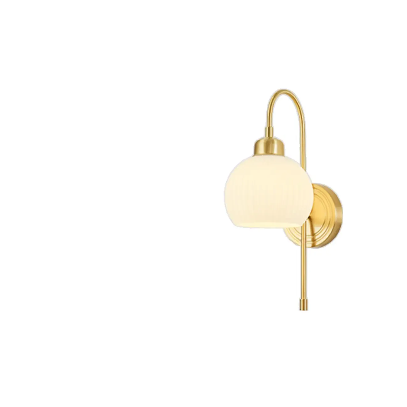 Modern Brass Wall Sconce with Dual Vitreous Bowl Shades Image - 12