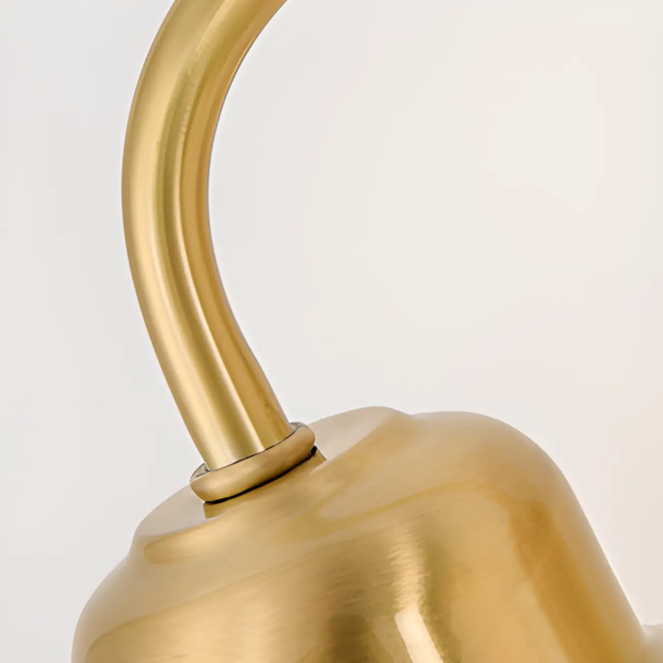 Modern Brass Wall Sconce with Dual Vitreous Bowl Shades Image - 6 | homeyfad