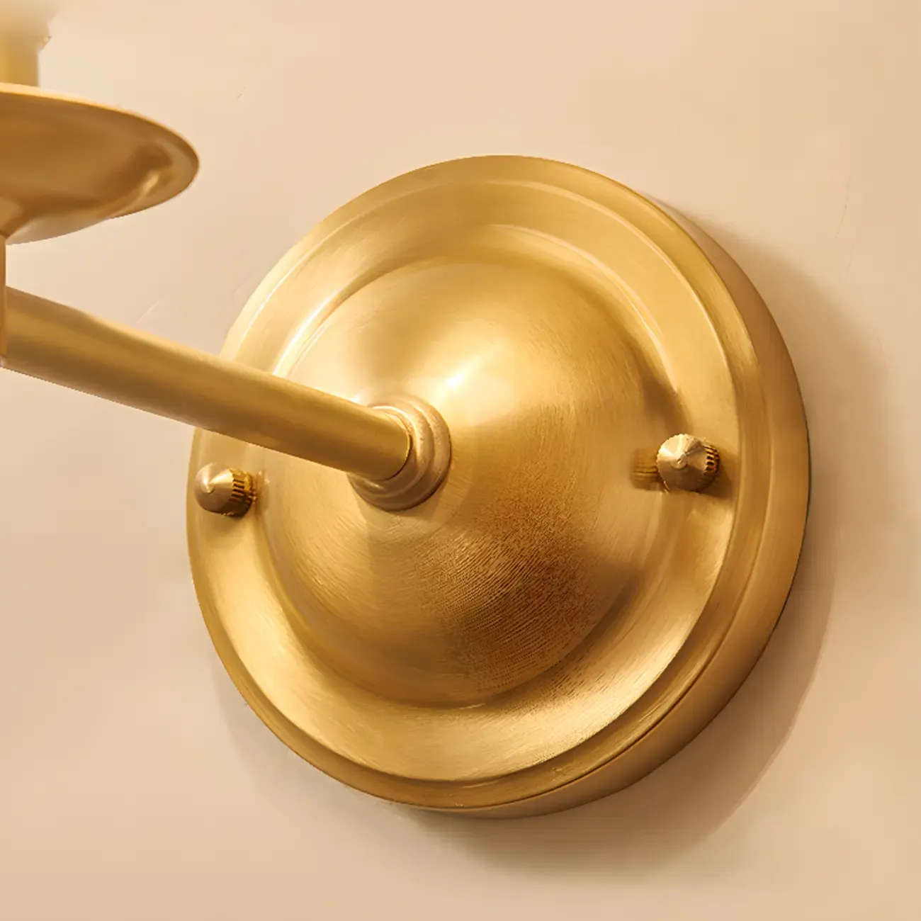 Traditional White Fabric Shade Golden Wall Sconce Image - 9