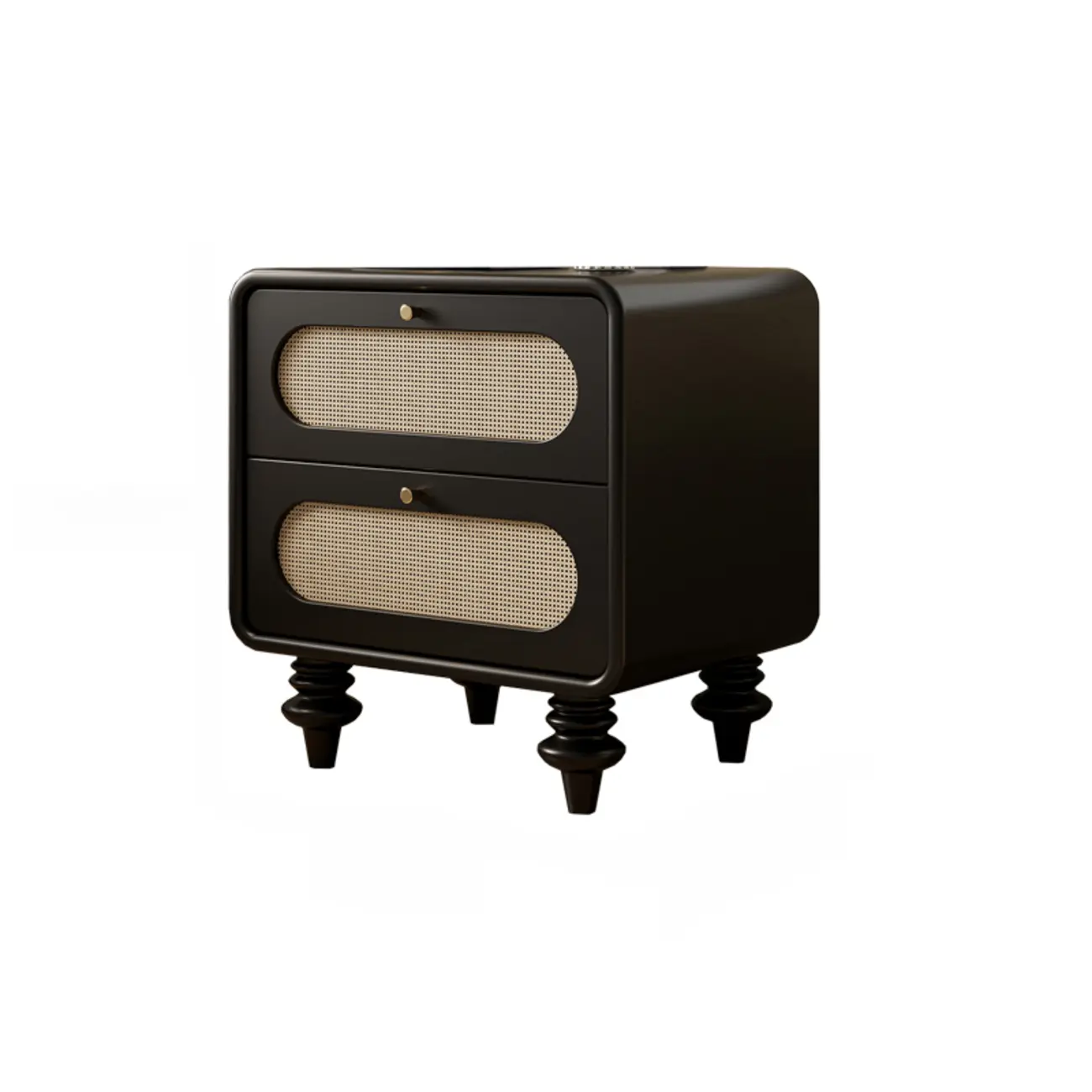 Mid Century Modern Wood Small 2-drawer Nightstand With Legs Image - 6 | homeyfad