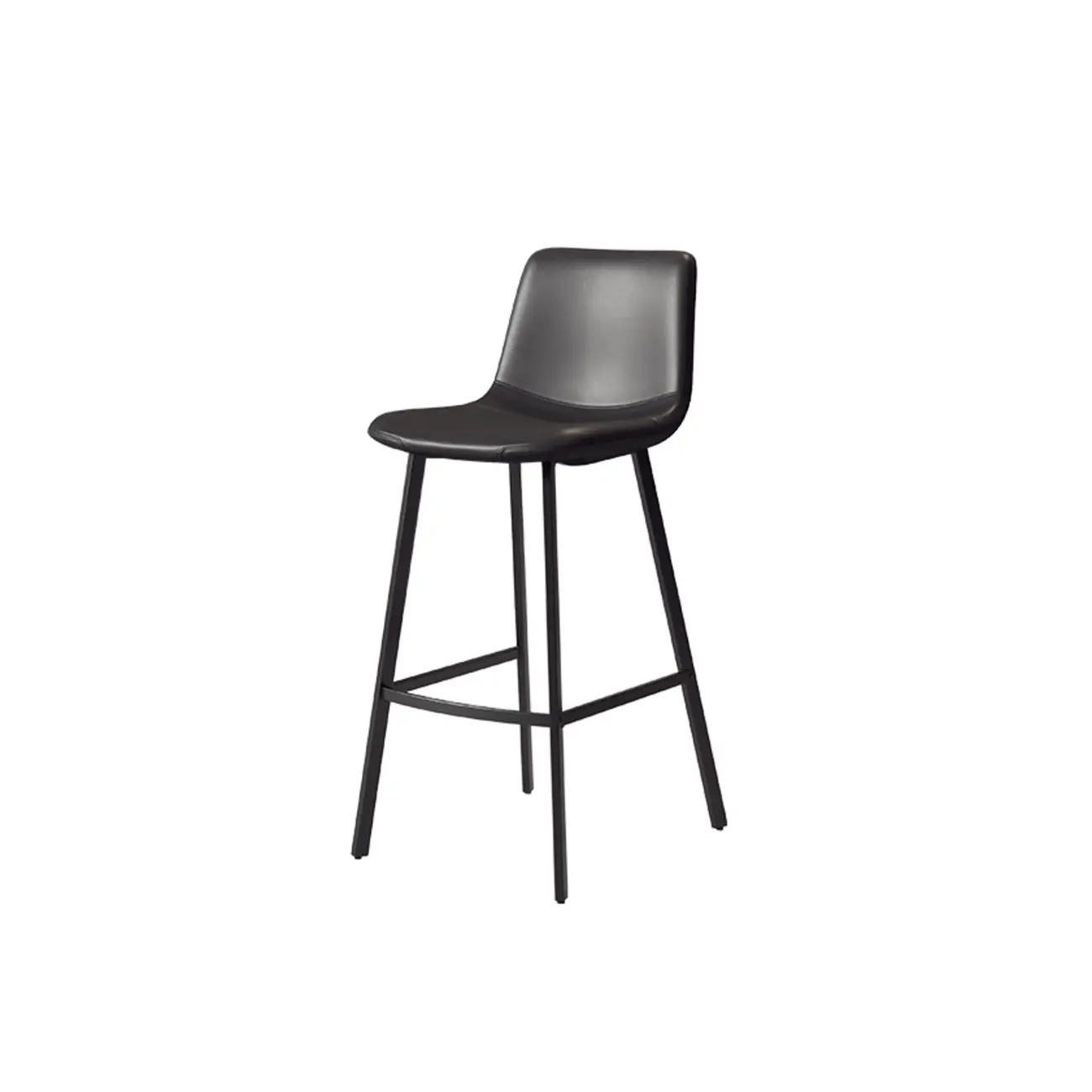 Scandinavian Leather Black Frame Bar Stool | homeyfad
