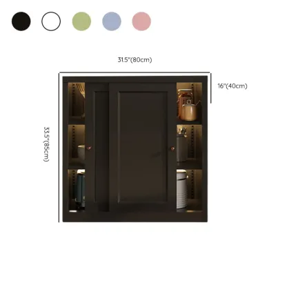 Narrow Green Storage Sideboard with Glass Doors Image - 23