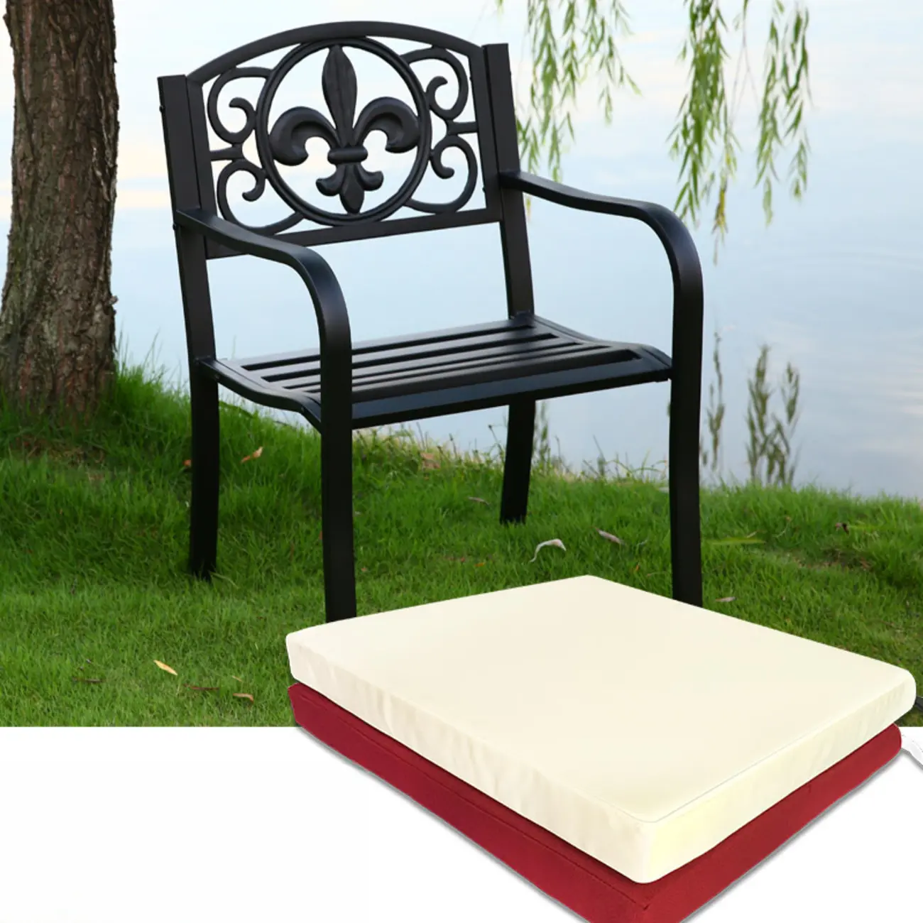 Elegant Black Steel Outdoor Dining Chairs Image - 2 | homeyfad