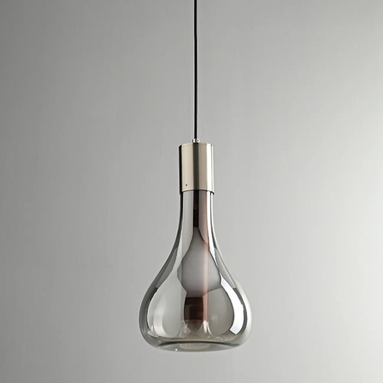 Small Minimalist Glass Round Hanging Cord Pendant Light  Image - 10 | homeyfad
