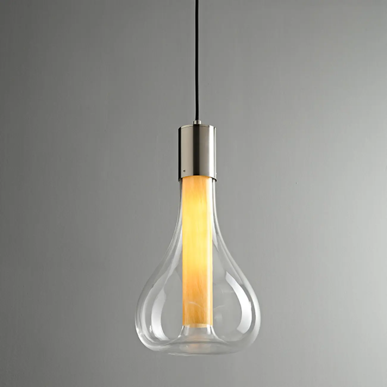 Small Minimalist Glass Round Hanging Cord Pendant Light  Image - 11 | homeyfad