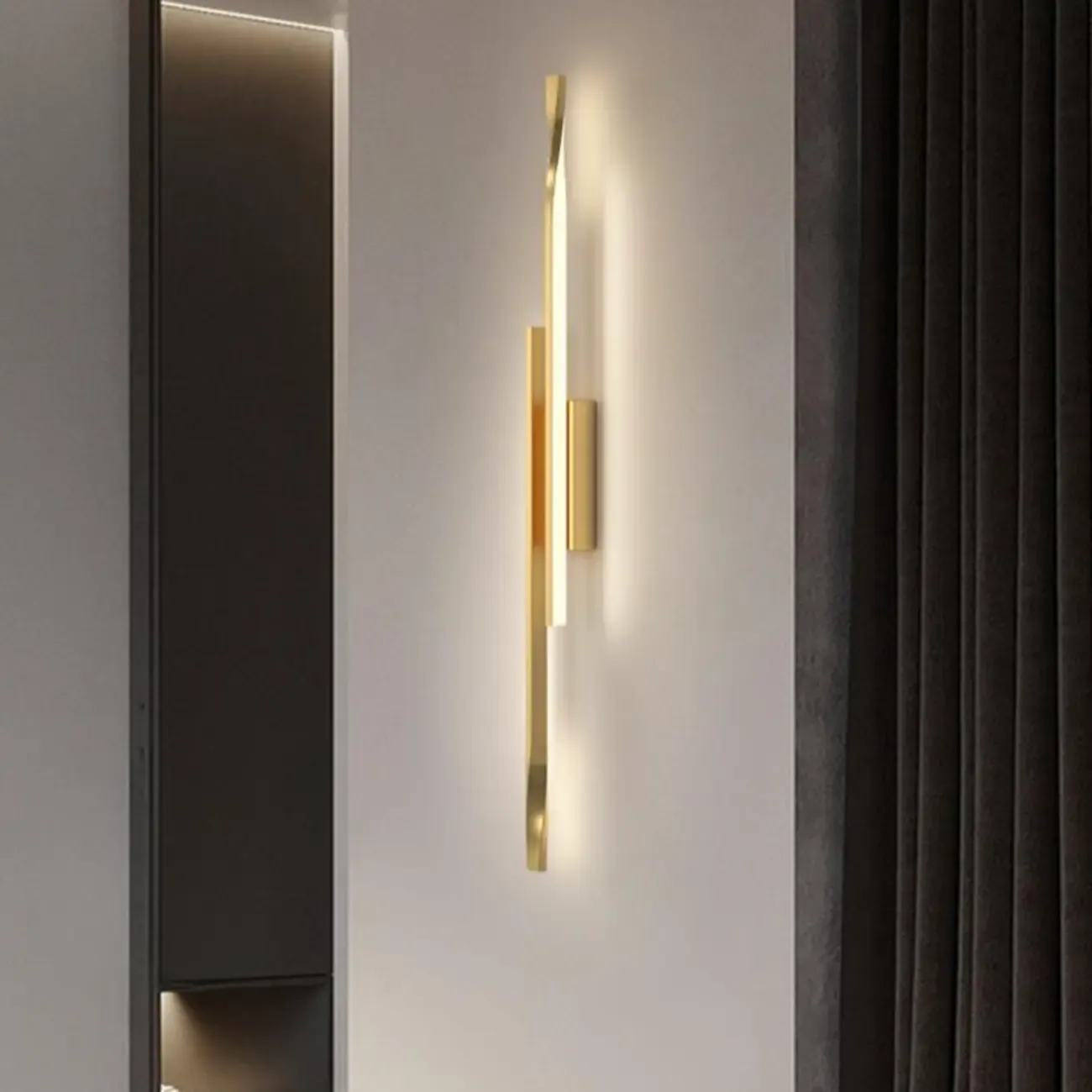 Modern Linear Wall Sconce with Silica Gel Shade Image - 6