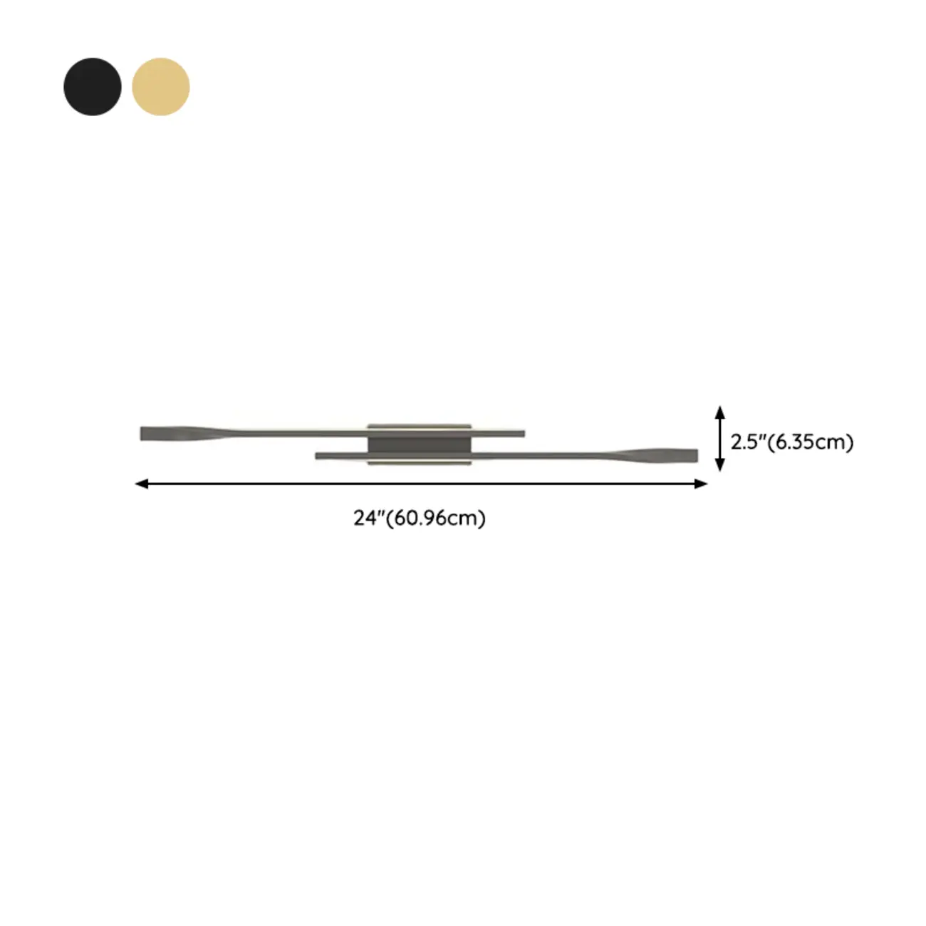 Modern Linear Wall Sconce with Silica Gel Shade #size