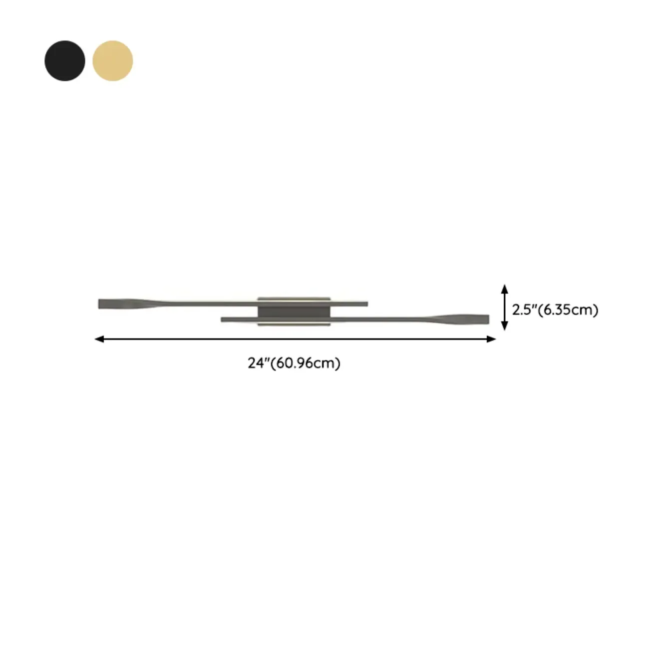 Modern Linear Wall Sconce with Silica Gel Shade #size