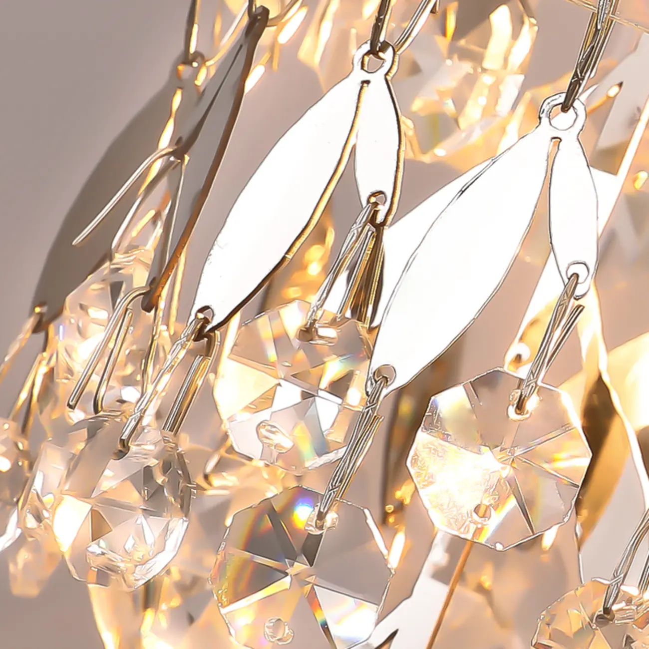 Modern Crystal Wall Sconce with Metallic Finish Image - 4 | homeyfad