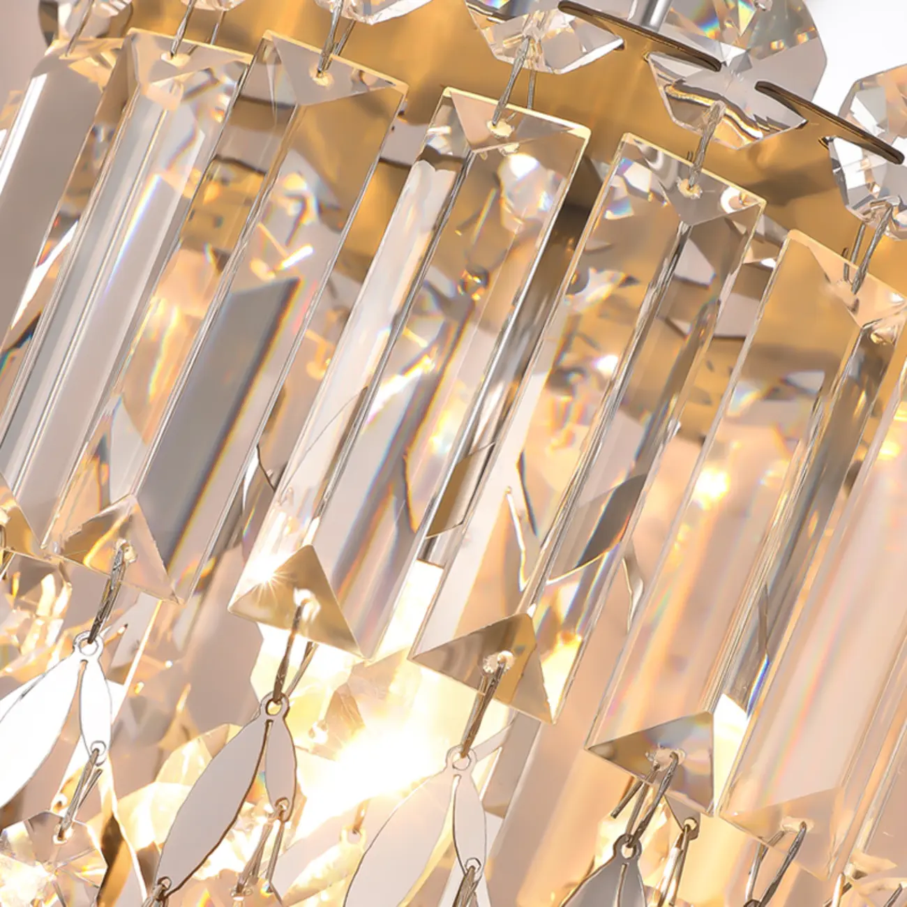 Modern Crystal Wall Sconce with Metallic Finish Image - 5 | homeyfad