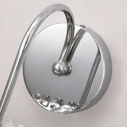 Modern Crystal Wall Sconce with Metallic Finish Image - 6