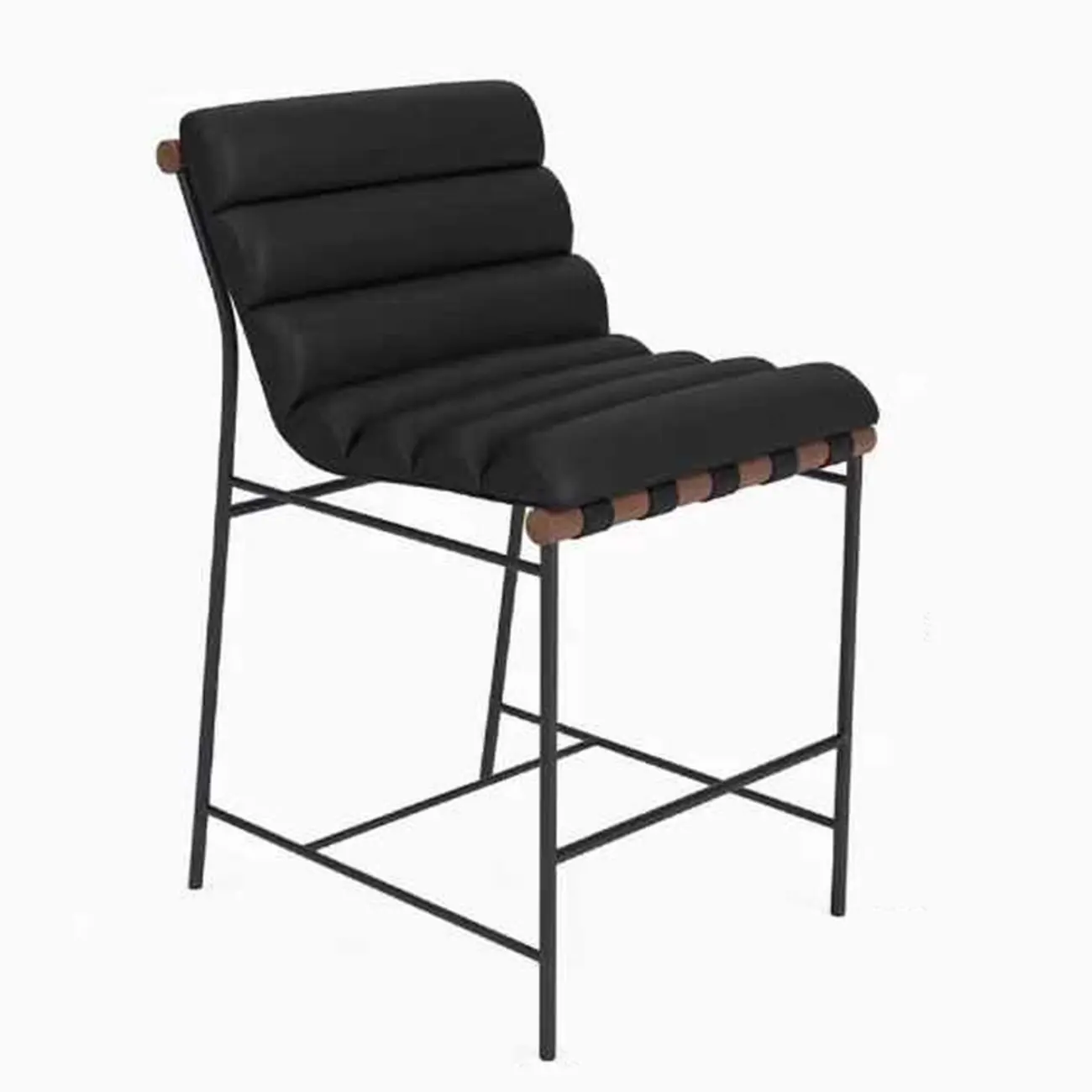 Modern Upholstered Counter Stool with Metal Frame Image - 11 | homeyfad