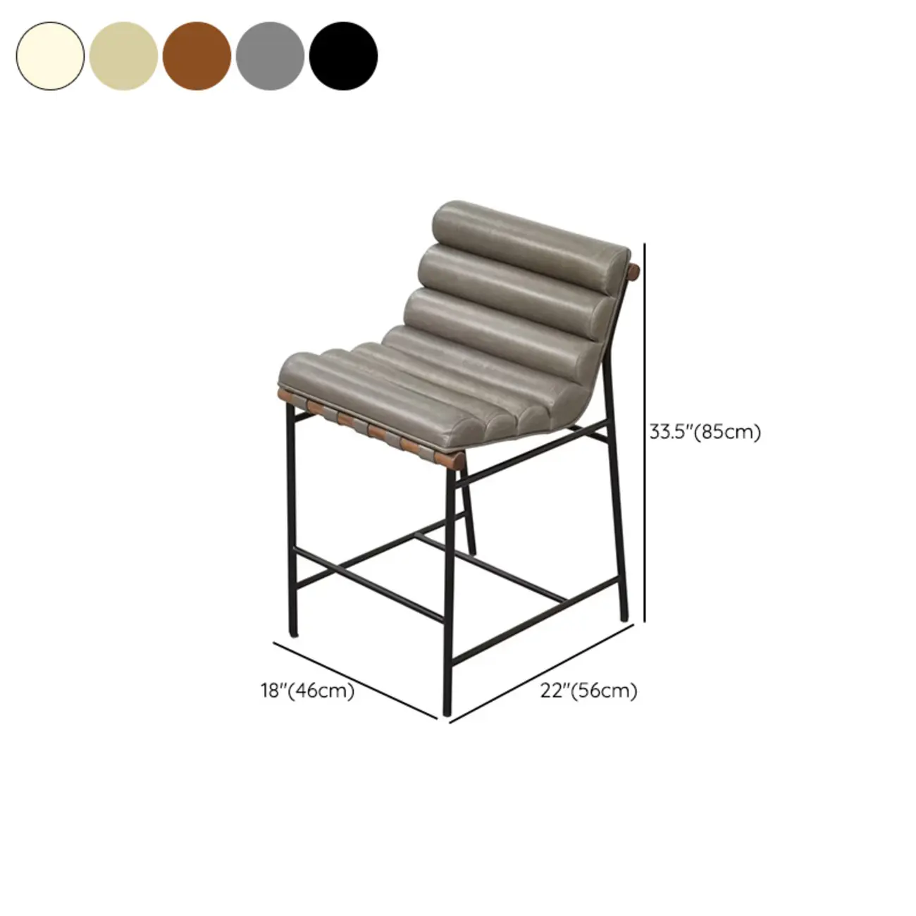 Modern Upholstered Counter Stool with Metal Frame #size | homeyfad