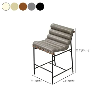 Modern Upholstered Counter Stool with Metal Frame #size