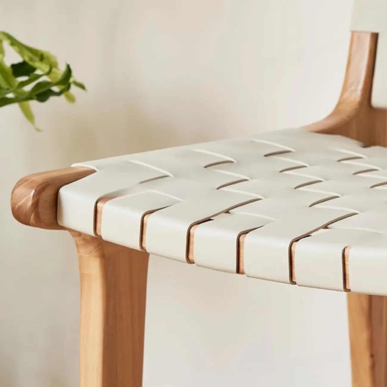 Rustic Wooden Woven Elegant Swivel Adjustable Bar Stool Image - 13