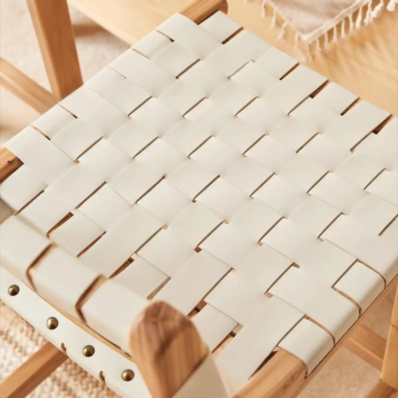 Rustic Wooden Woven Elegant Swivel Adjustable Bar Stool Image - 14 | homeyfad