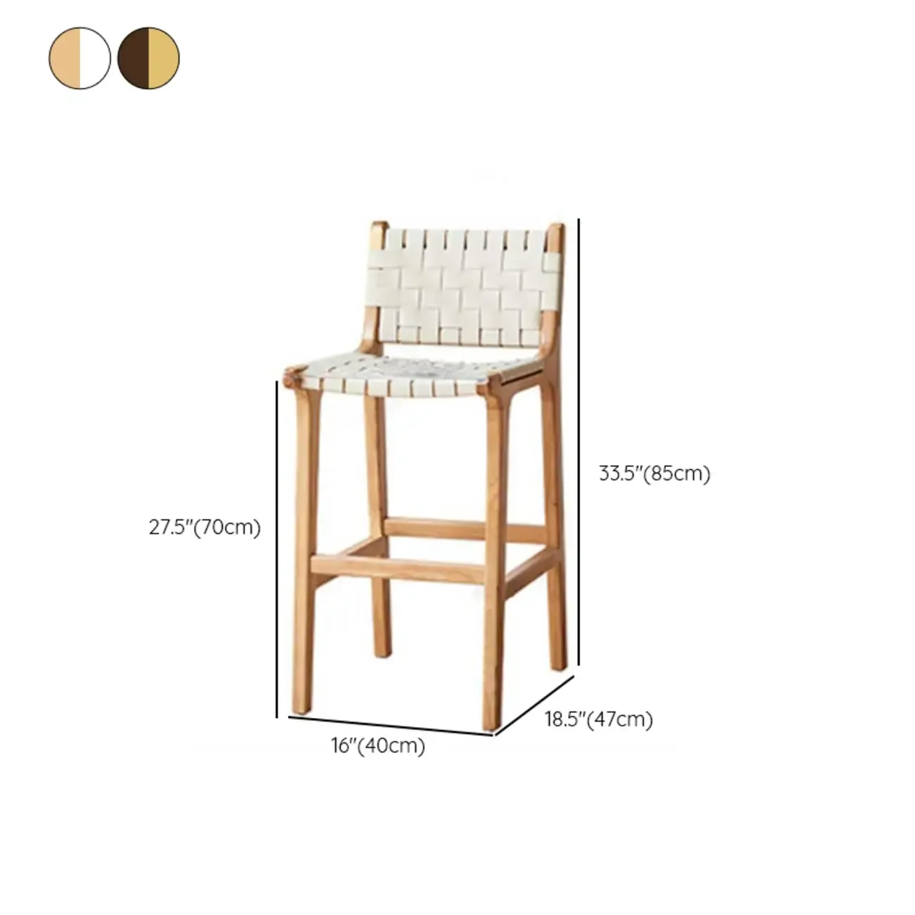 Rustic Wooden Woven Elegant Swivel Adjustable Bar Stool Image - 17