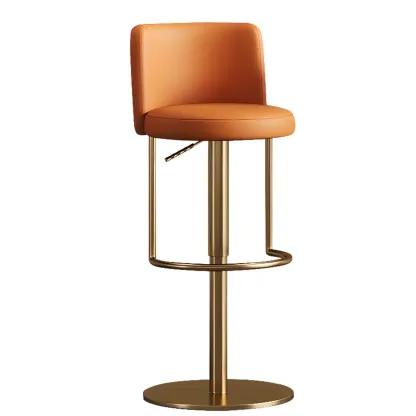 Modern Stainless Steel Swivel Bar Stool Adjustable Height Image - 11
