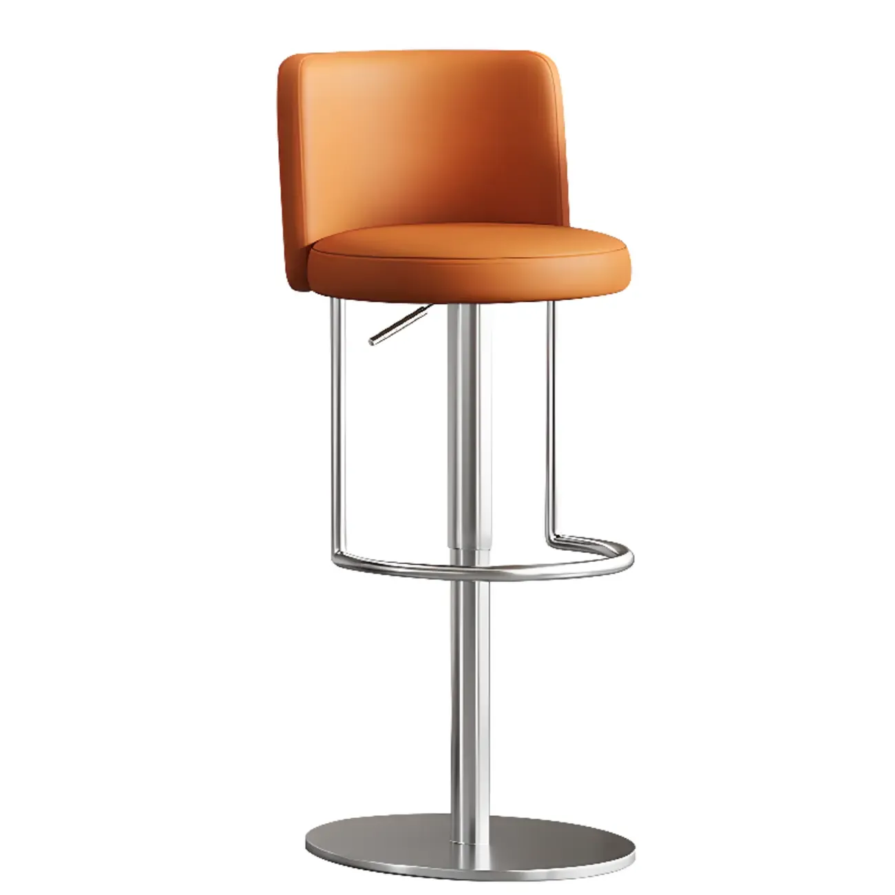 Modern Stainless Steel Swivel Bar Stool Adjustable Height Image - 12