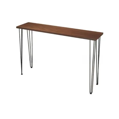 Modern Cocoa Wooden Steel Hairpin Legs Bar Tables Image - 2
