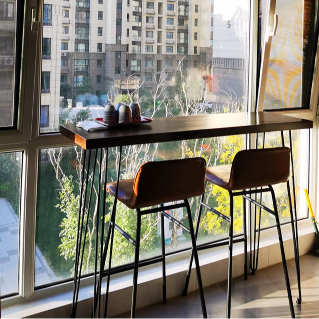 Modern Cocoa Wooden Steel Hairpin Legs Bar Tables Image - 8 | homeyfad