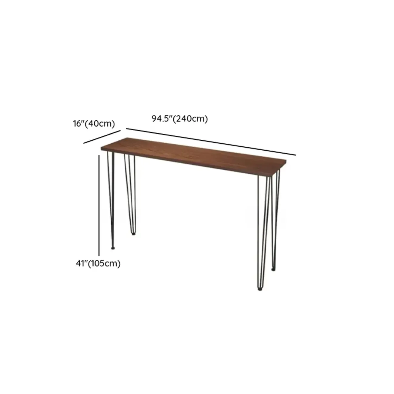Modern Cocoa Wooden Steel Hairpin Legs Bar Tables Image - 16