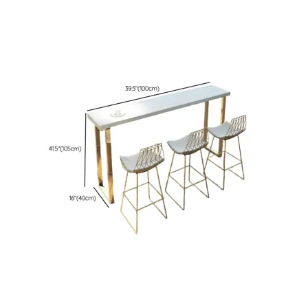 Lavish White Wood Gold Metal Sled Bar Tables #size