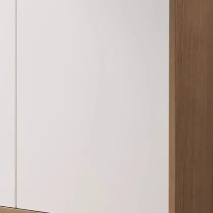 Large Wood Glass Doors Cabinet Sideboard with Hutch Top Image - 9