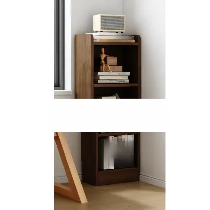 Compact Tall Modern Wooden 5-Tier Corner Bookcase Image - 11