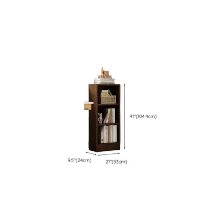 Compact Tall Modern Wooden 5-Tier Corner Bookcase Image - 23