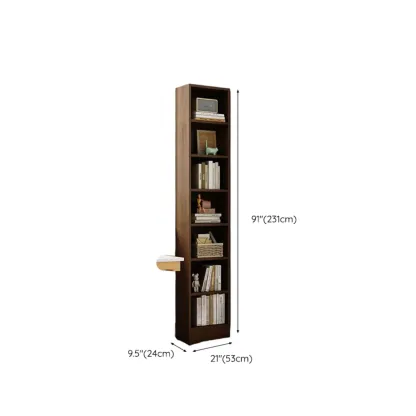 Compact Tall Modern Wooden 5-Tier Corner Bookcase Image - 33