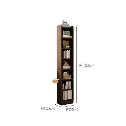 Compact Tall Modern Wooden 5-Tier Corner Bookcase Image - 34