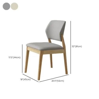 Scandinavian Faux Leather Low Back Dining Chair #size