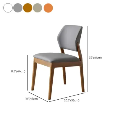 Scandinavian Faux Leather Low Back Dining Chair Image - 23