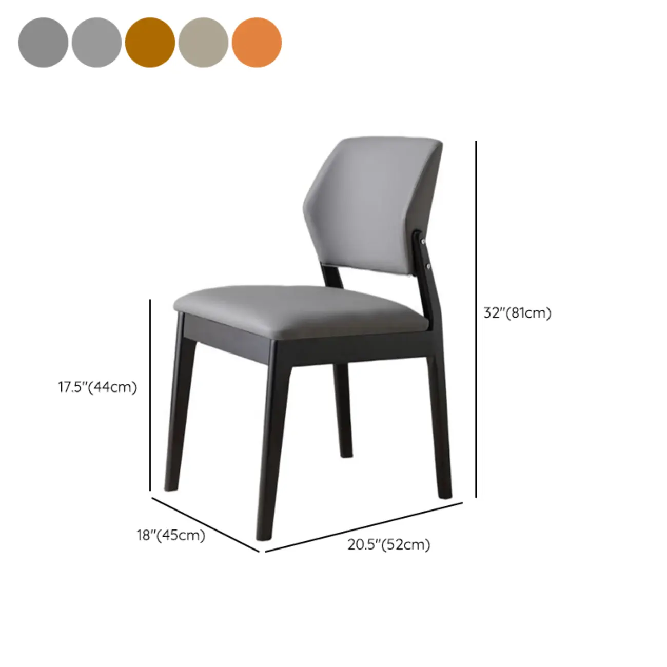 Scandinavian Faux Leather Low Back Dining Chair Image - 24 | homeyfad