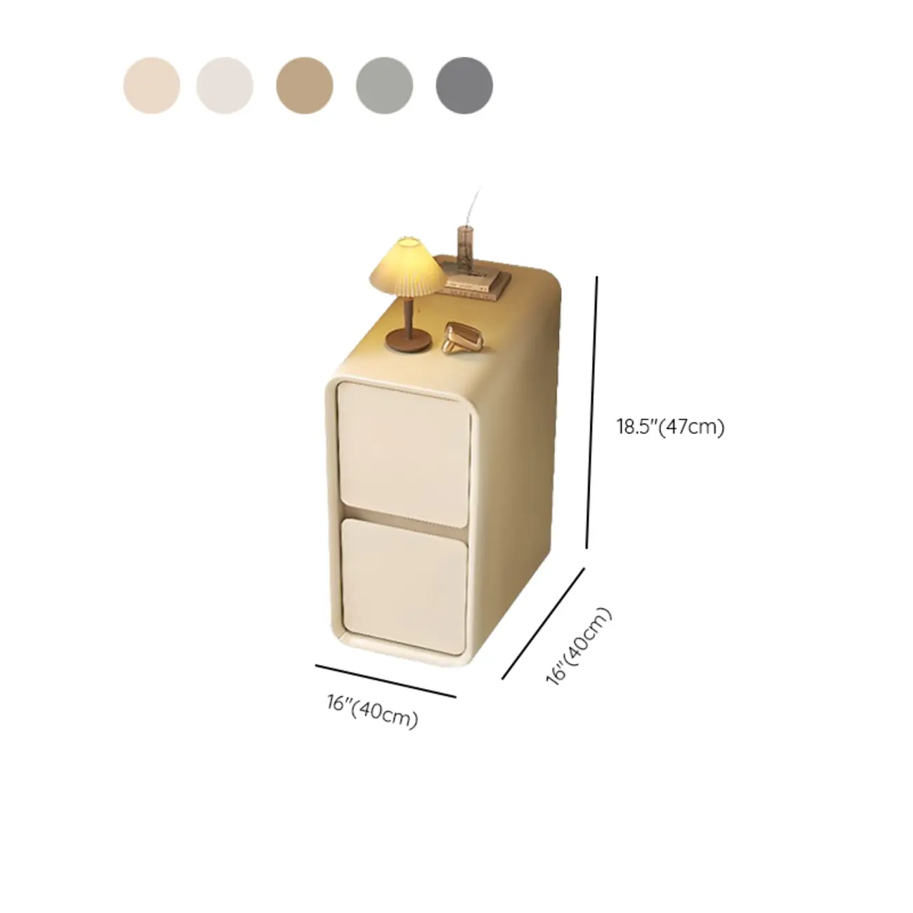 Trendy Narrow Wooden Sleek Edge 2-Drawer Nightstand Image - 17 | homeyfad