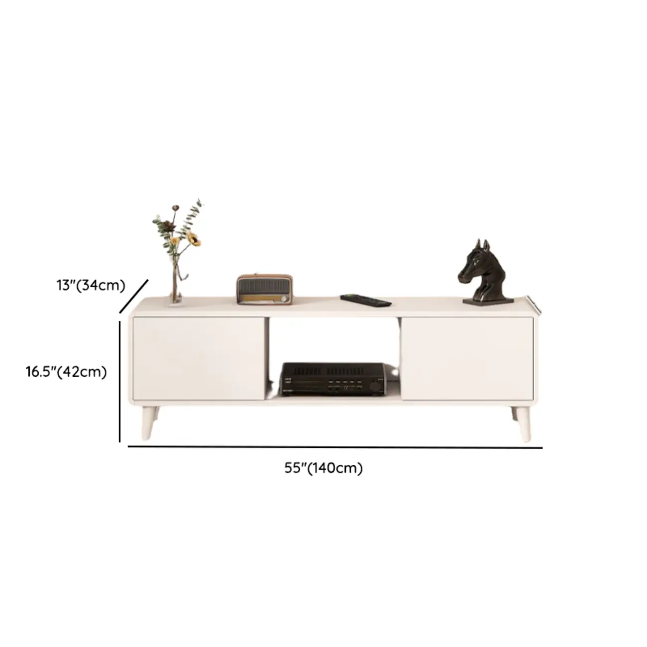 White Wooden Modern TV Stand with Drawers & Cabinets | homeyfad