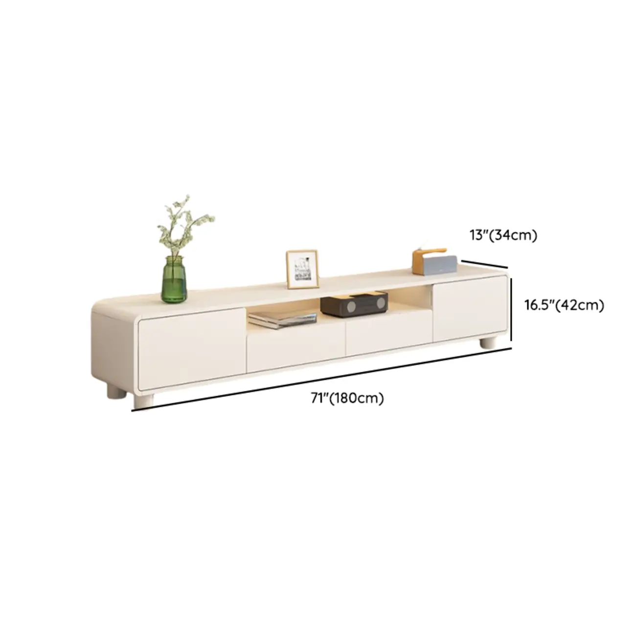 White Wooden Modern TV Stand with Drawers & Cabinets | homeyfad