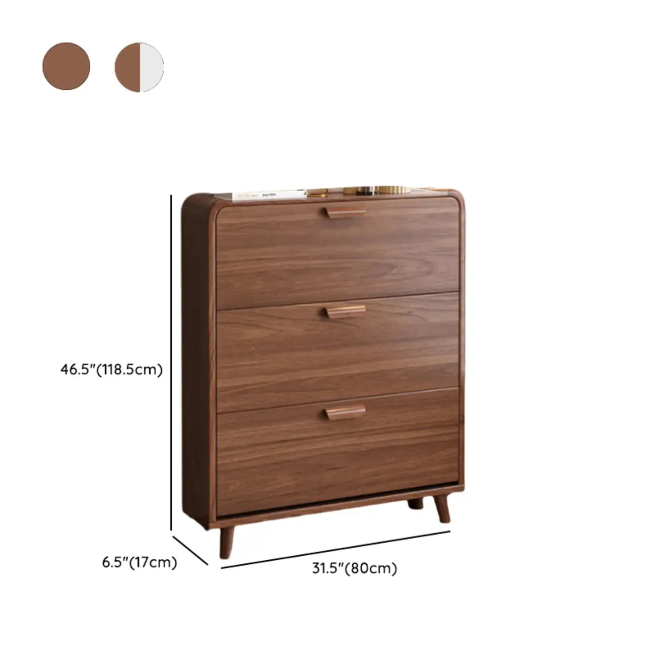 Traditional Hidden Adjustable 3 Tiers Solid Wood Shoe Cabinet Image - 23 | homeyfad