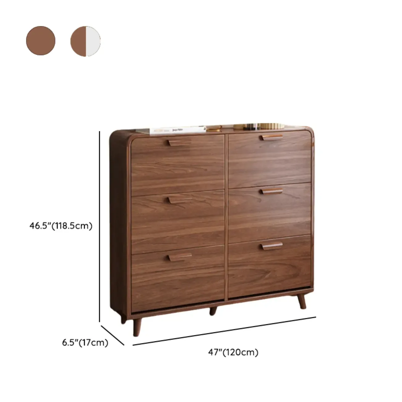 Traditional Hidden Adjustable 3 Tiers Solid Wood Shoe Cabinet Image - 25