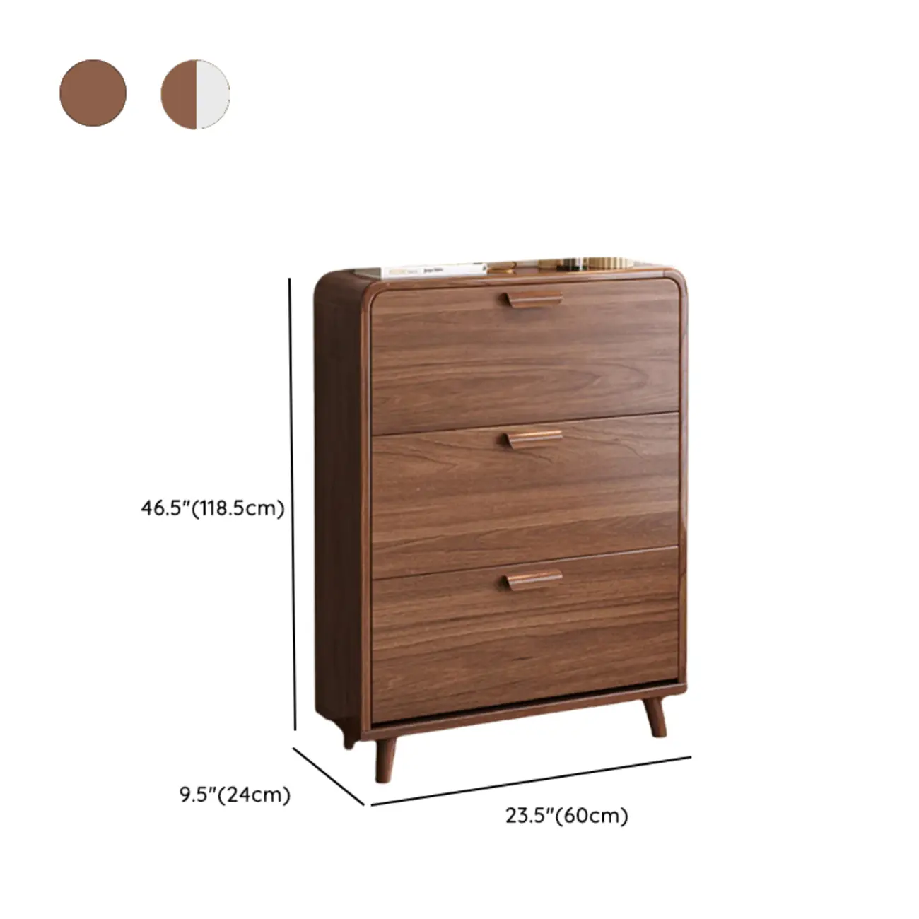 Traditional Hidden Adjustable 3 Tiers Solid Wood Shoe Cabinet Image - 26 | homeyfad