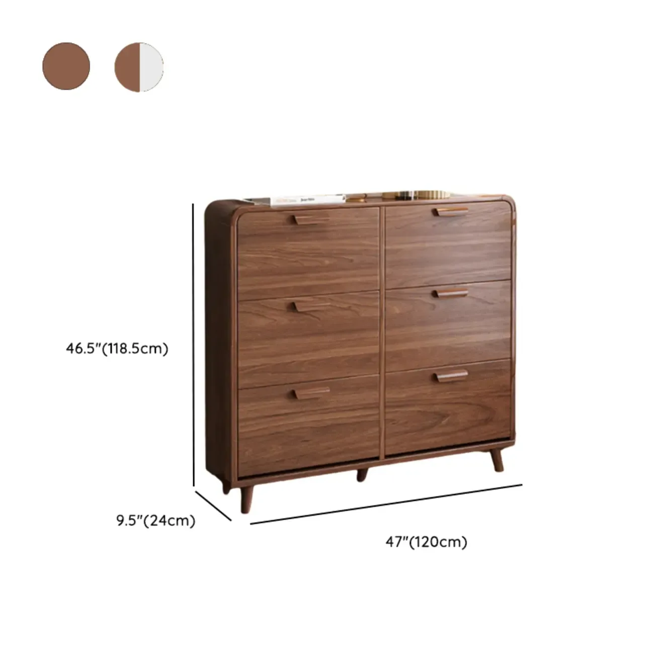 Traditional Hidden Adjustable 3 Tiers Solid Wood Shoe Cabinet Image - 29